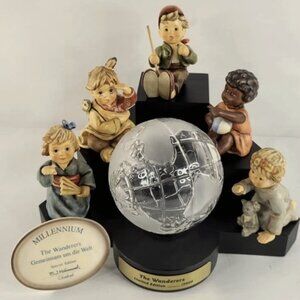 Hummel "THE WANDERERS" Figurines Millennium Collector's Set TMK8 Base, Globe, P